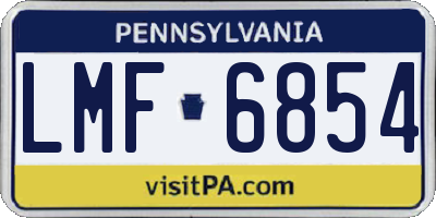 PA license plate LMF6854