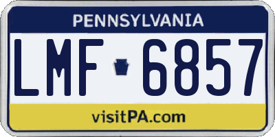 PA license plate LMF6857
