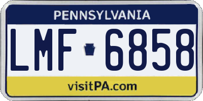 PA license plate LMF6858