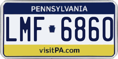 PA license plate LMF6860