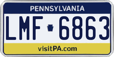 PA license plate LMF6863