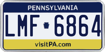PA license plate LMF6864