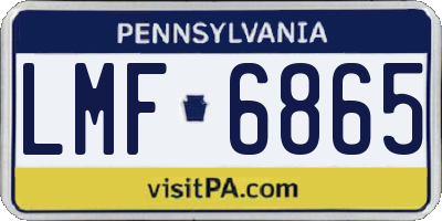 PA license plate LMF6865
