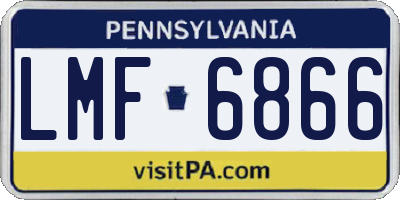 PA license plate LMF6866