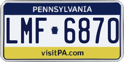 PA license plate LMF6870