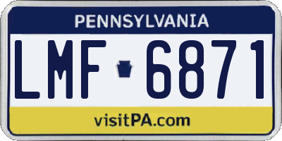 PA license plate LMF6871