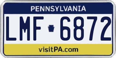 PA license plate LMF6872