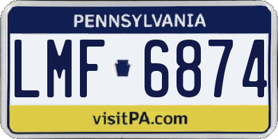 PA license plate LMF6874
