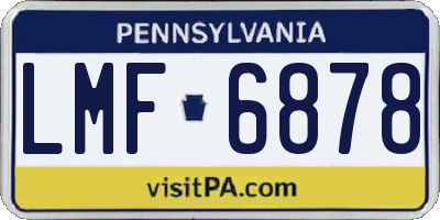 PA license plate LMF6878
