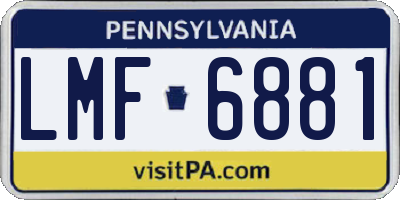 PA license plate LMF6881