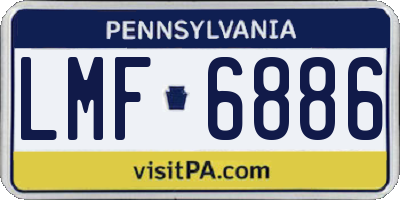 PA license plate LMF6886