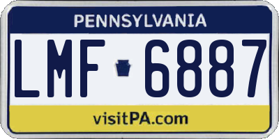 PA license plate LMF6887