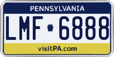 PA license plate LMF6888