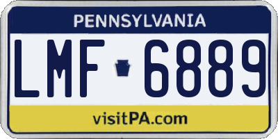 PA license plate LMF6889