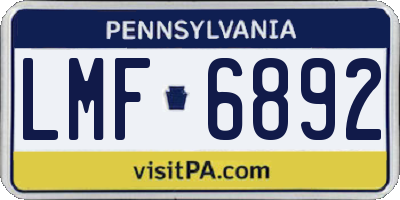 PA license plate LMF6892