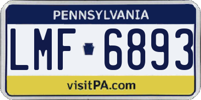 PA license plate LMF6893