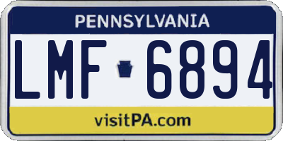 PA license plate LMF6894