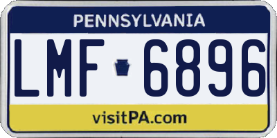 PA license plate LMF6896