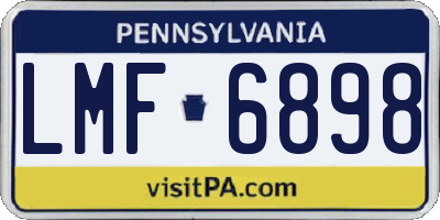 PA license plate LMF6898