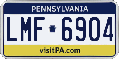 PA license plate LMF6904