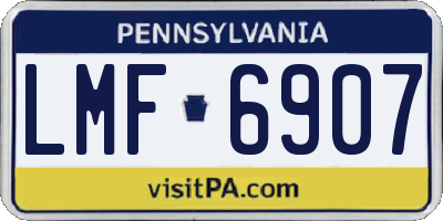 PA license plate LMF6907