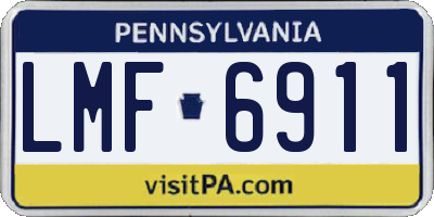 PA license plate LMF6911