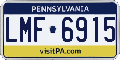 PA license plate LMF6915