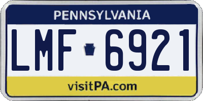 PA license plate LMF6921