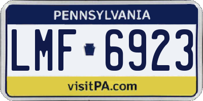 PA license plate LMF6923