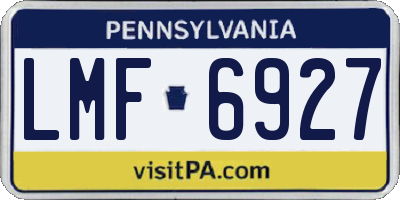 PA license plate LMF6927