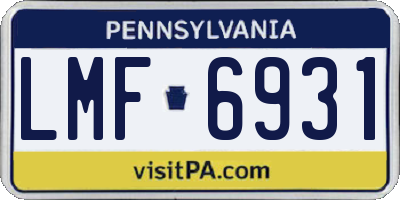 PA license plate LMF6931