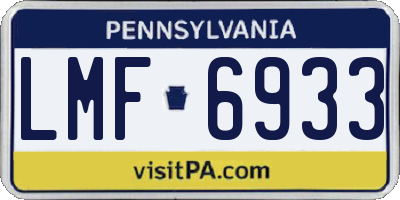 PA license plate LMF6933