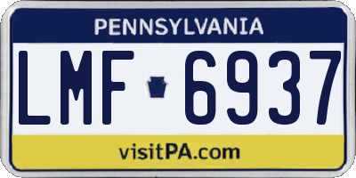 PA license plate LMF6937
