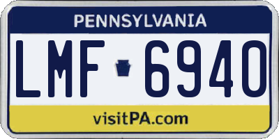 PA license plate LMF6940
