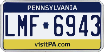 PA license plate LMF6943