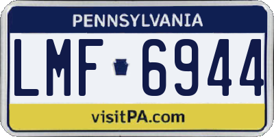PA license plate LMF6944