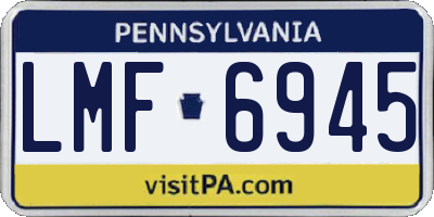 PA license plate LMF6945