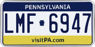 PA license plate LMF6947