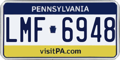 PA license plate LMF6948