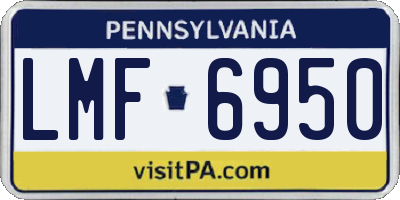 PA license plate LMF6950