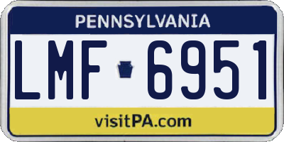 PA license plate LMF6951