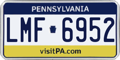 PA license plate LMF6952