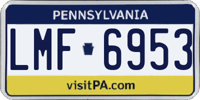 PA license plate LMF6953