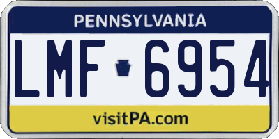 PA license plate LMF6954