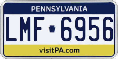PA license plate LMF6956