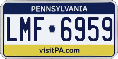 PA license plate LMF6959