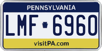 PA license plate LMF6960
