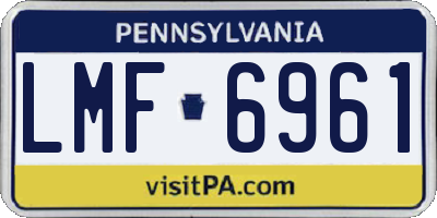 PA license plate LMF6961