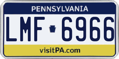 PA license plate LMF6966