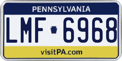 PA license plate LMF6968